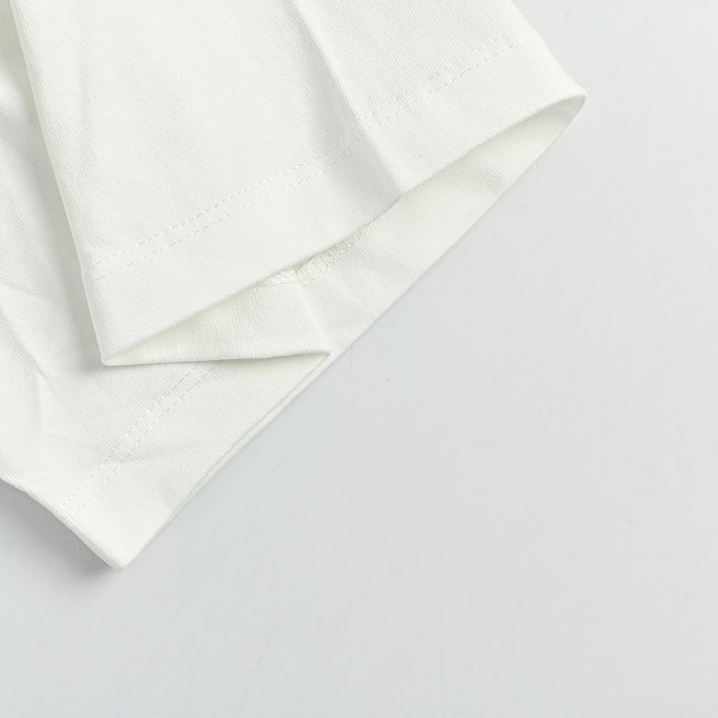 SAINT LAURENT White Crew-Neck T-Shirt with Hem Label