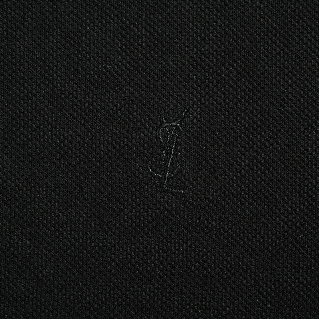 SAINT LAURENT Short-Sleeve Polo with Tonal Embroidered Monogram