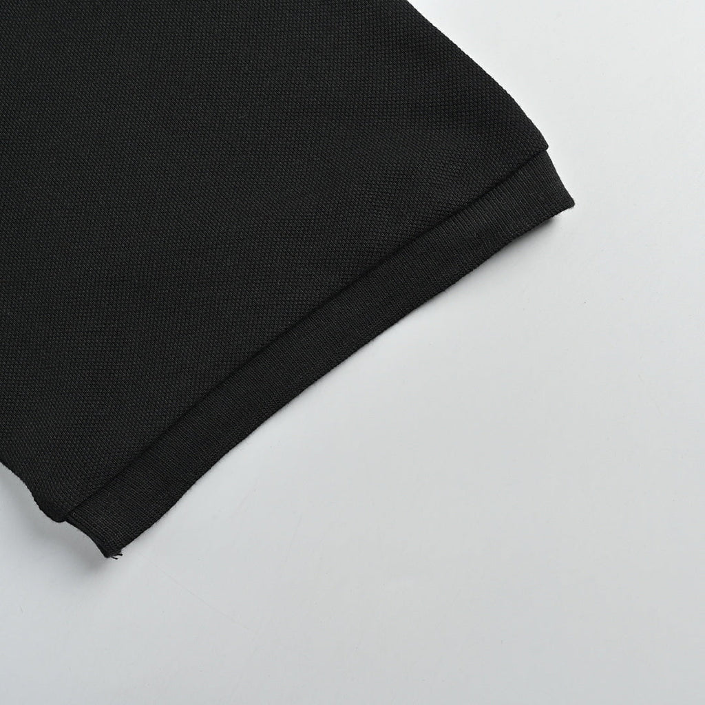 SAINT LAURENT Short-Sleeve Polo with Tonal Embroidered Monogram