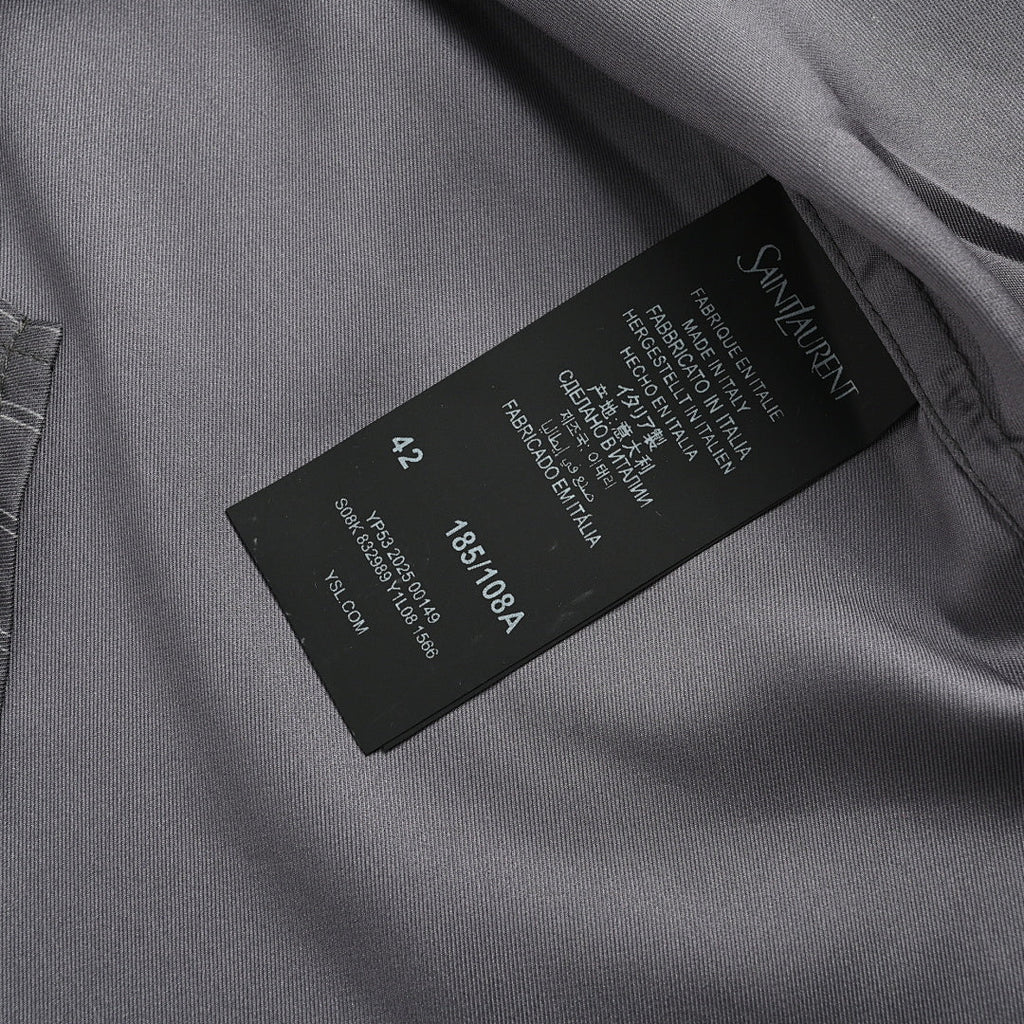 SAINT LAURENT Grey Pinstripe Short-Sleeve Shirt