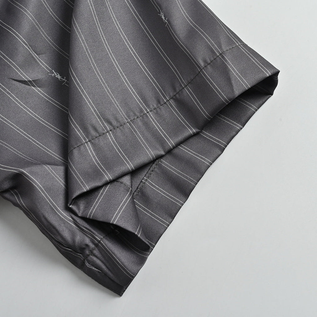 SAINT LAURENT Grey Pinstripe Short-Sleeve Shirt