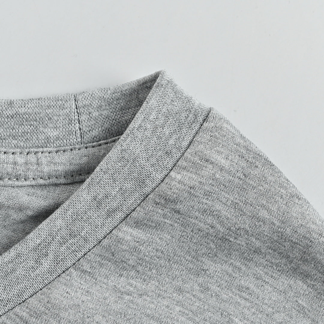 SAINT LAURENT Heather Gray Embroidered Monogram Crew-Neck T-Shirt