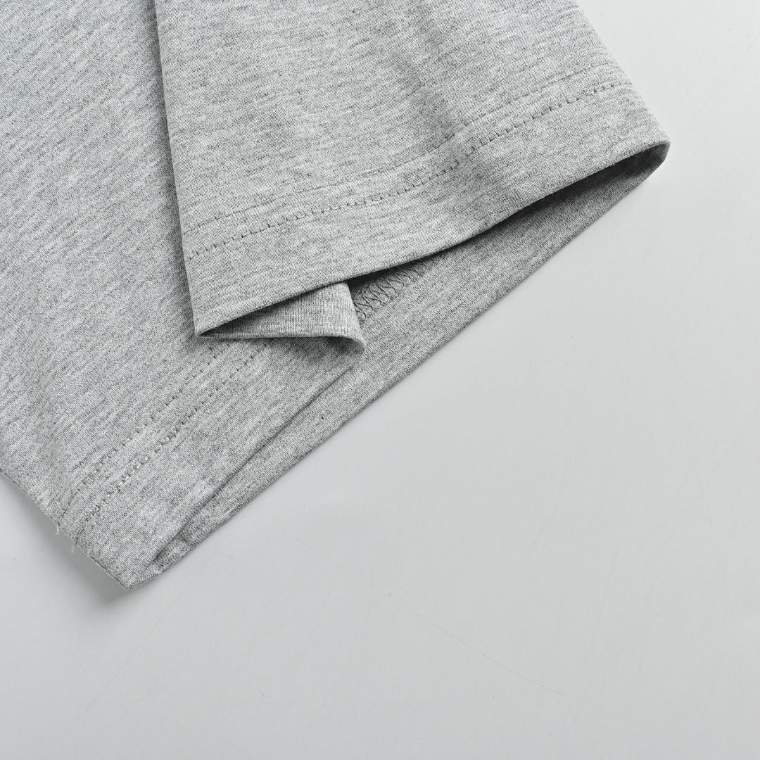 SAINT LAURENT Heather Gray Embroidered Monogram Crew-Neck T-Shirt