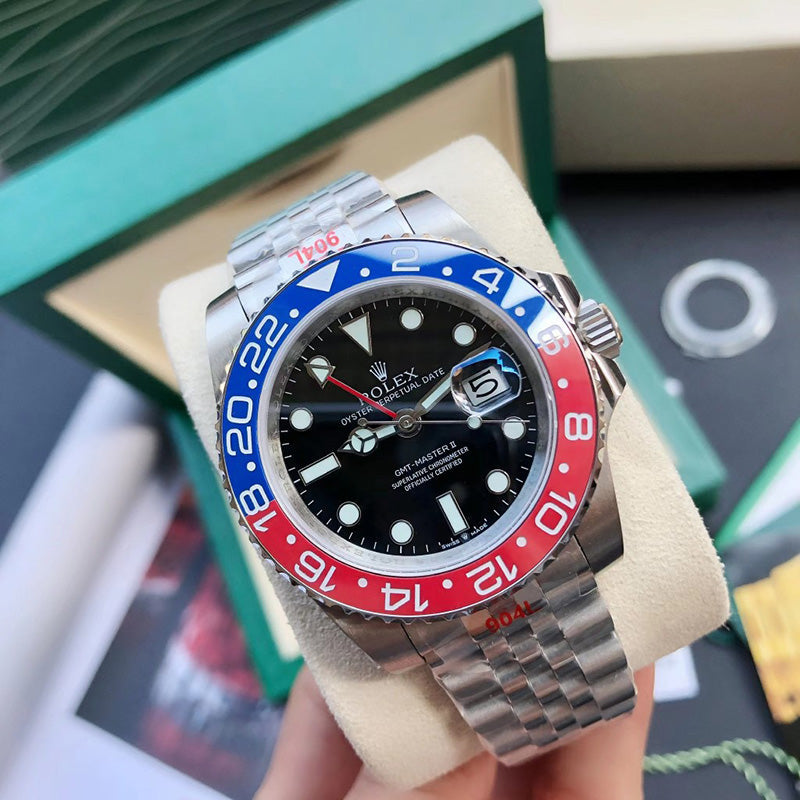 GMT-Master II 126710BLRO 40mm Blue&Red Bezel Jubilee Bracelet Black Dial Watch 5